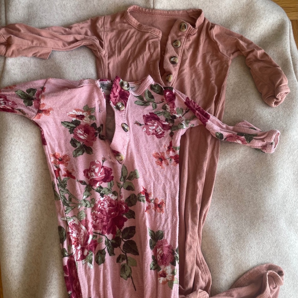 Two Loulou tie onesies